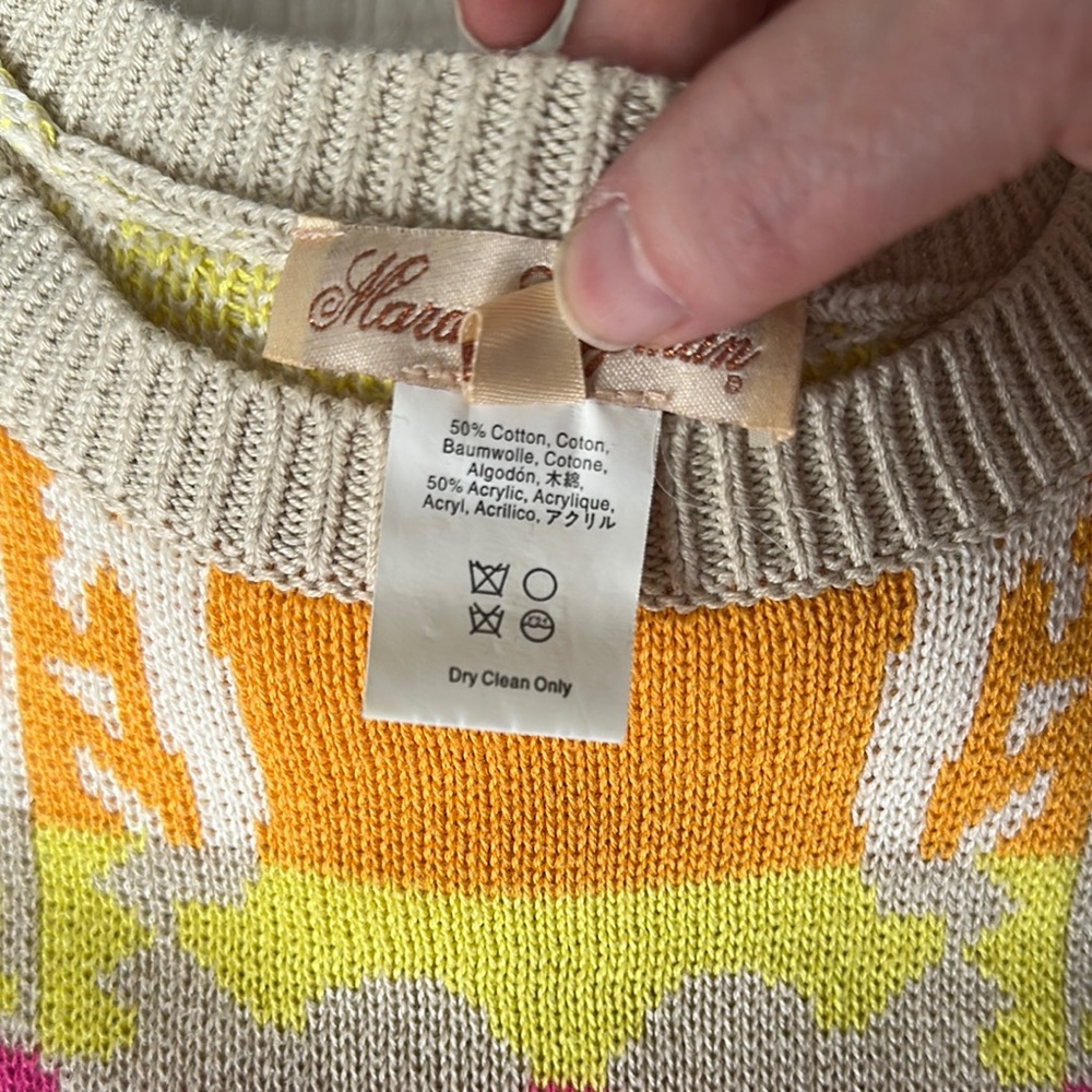 Mara Hoffman Colorful Geometric Sweater Size Larger - Picture 4 of 4